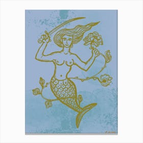 a Mermaid with a saber Canvas Print