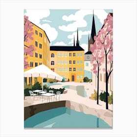 Uppsala, Sweden, Flat Pastels Tones Illustration 2 Canvas Print
