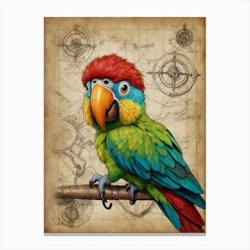 Parrot On A Branch Canvas Print