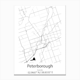 Peterborough,Canada Minimalist Map Canvas Print