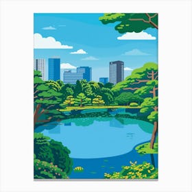 Shinjuku Gyoen National Garden Tokyo 2 Colourful Illustration Canvas Print