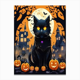 Halloween Black Cat 1 Canvas Print