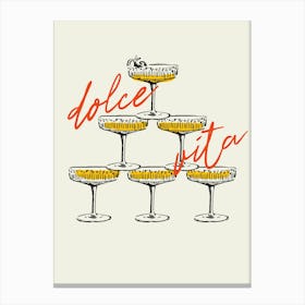 Dolce Vita Champagne Tower Print Canvas Print