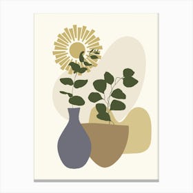 Vases With Plants Canvas Print