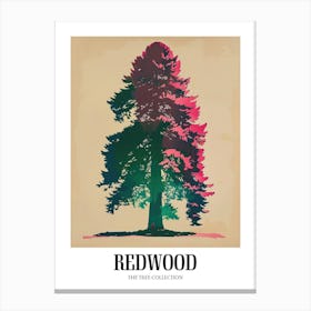 Redwood Tree Colourful Illustration 2 Poster Canvas Print