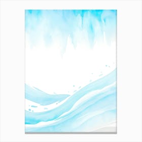 Blue Ocean Wave Watercolor Vertical Composition 9 Canvas Print