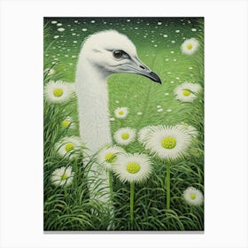 Ohara Koson Inspired Bird Painting Ostrich 3 Canvas Print