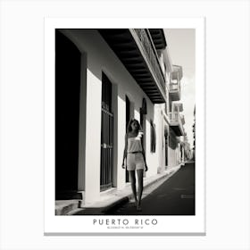 Poster Of Puerto Rico, Black And White Analogue Photograph 4 Canvas Print