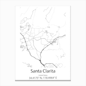 Santa Clarita,United States Minimalist Map Lienzo