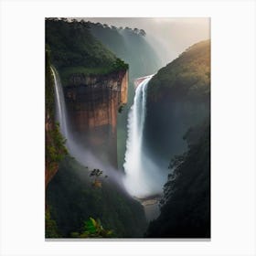 Jog Falls, India Realistic Photograph (1) Canvas Print