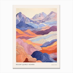 Mount Quincy Adams United States 3 Colourful Mountain Illustration Poster Canvas Print