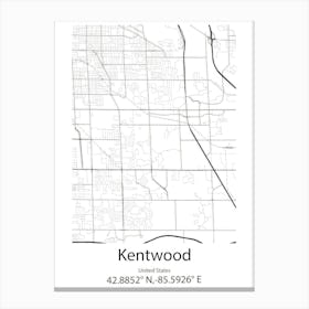 Kentwood,United States Minimalist Map Toile