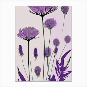 Purple Prairie Clover Wildflower Modern Muted Colours 2 Canvas Print