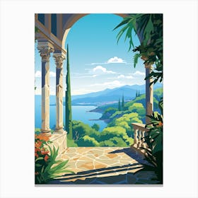 Villa Cimbrone Gardens Italy Illustration 1   Canvas Print
