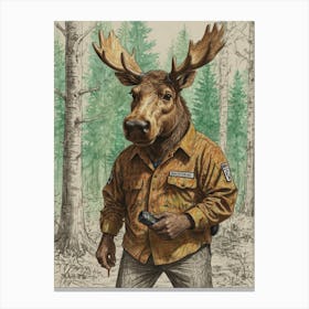 Moose In The Woods Canvas Print