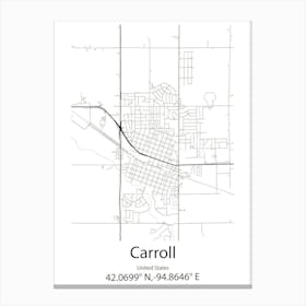 Carroll,United States Minimalist Map Canvas Print