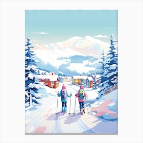 Breckenridge Ski Resort   Colorado Usa, Ski Resort Illustration 0 Canvas Print