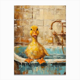 Kitsch Duckling In The Bath 2 Canvas Print