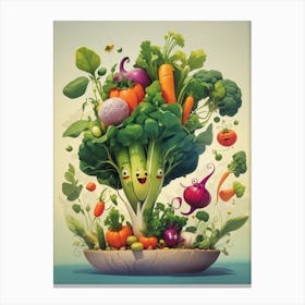 Cartoon Vegetables Canvas Print