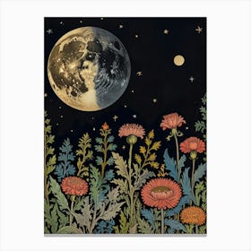 Landscape Moon In Forest Style William Morris 10 Canvas Print