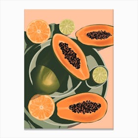 Papayas And Limes Canvas Print