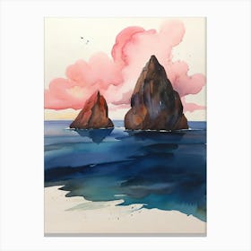 Two Rocks In The Ocean Canvas Print