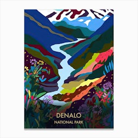 Denalo National Park Travel Poster Matisse Style 1 Canvas Print
