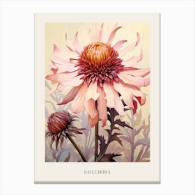 Floral Illustration Gaillardia 2 Poster Canvas Print