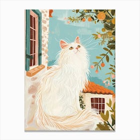 Turkish Angora Storybook Illustration 3 Canvas Print