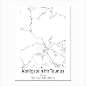 Konigstein Im Taunus,Germany Minimalist Map Canvas Print