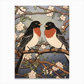 Art Nouveau Birds Poster Barn Swallow 3 Canvas Print