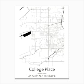 College Park,United States Minimalist Map 1 Canvas Print