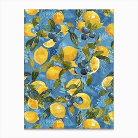 Lemons And Blueberries Canvas Print