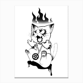 Demonic Metal Kitty Canvas Print