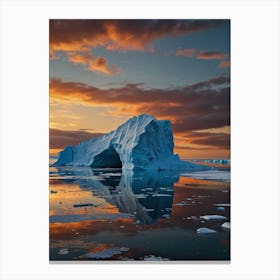 Iceberg At Sunset Canvas Print