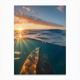 Sunrise Over The Ocean-Reimagined 2 Canvas Print