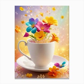 Flowers In A Cup Canvas Print