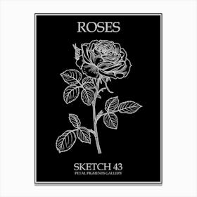 Roses Sketch 43 Poster Inverted Canvas Print