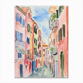 Venice, Italy Watercolour Streets 4 Canvas Print
