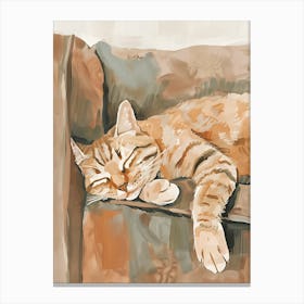 Cat Sleeping On The Couch 1 Canvas Print