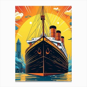 Titanic Ship Bow Illustration 5 Canvas Print