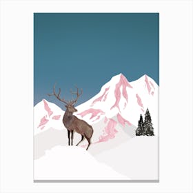 Mountain Love   Stag Canvas Print