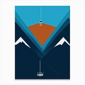 Verbier, Switzerland Modern Illustration Skiing Poster Canvas Print