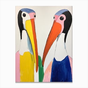 Colourful Kids Animal Art Pelican 1 Canvas Print