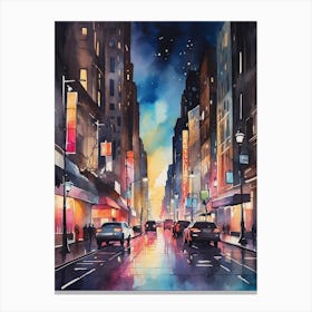 Night In New York City Canvas Print