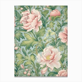 Pink Peonies Wallpaper Canvas Print