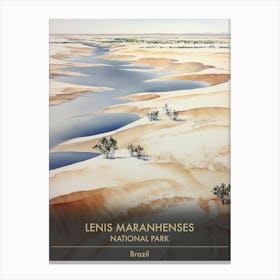 Lenis Maranhenses National Park Brazil Watercolour 2 Canvas Print