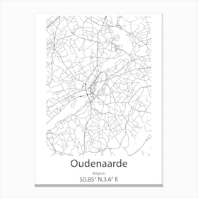 Oudenaarde,Belgium Minimalist Map Canvas Print