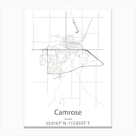 Camrose,Canada Minimalist Map Canvas Print