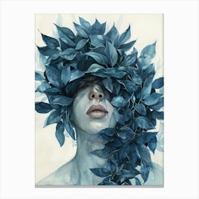 'Blue Leaves' 20 Canvas Print